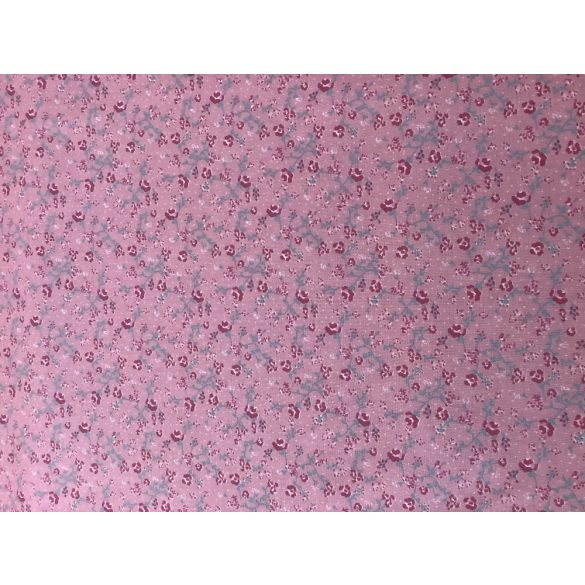 Rózsaszínű apró virágos vászon anyag