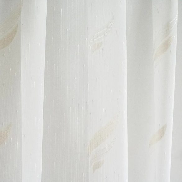 1265 tört fehér alapon mintás voile függöny, ekrü és szürke mintával kapható, 180cm, 300cm magas